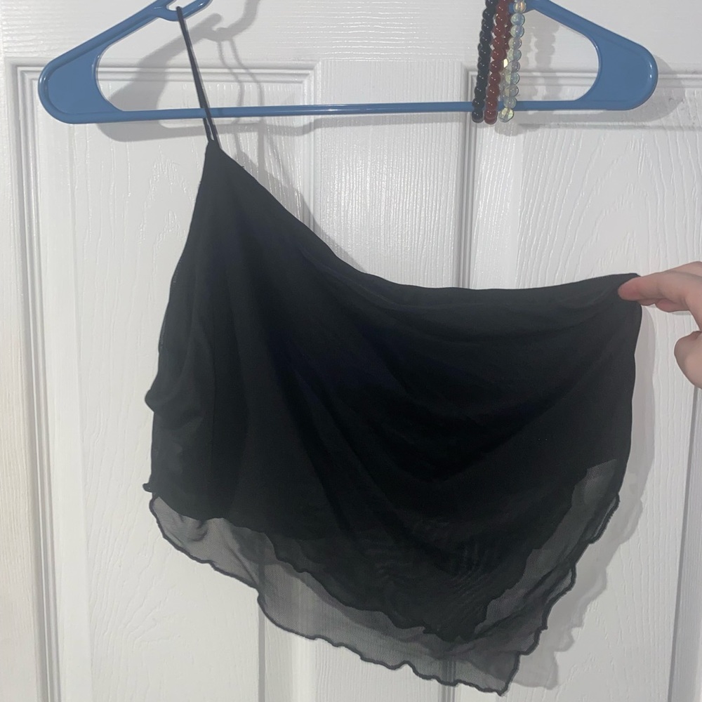 Banded Style One Shoulder Crop Top